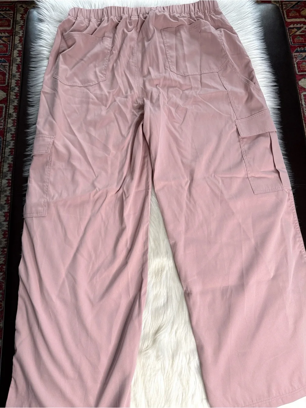 Halara Pink High Waisted Wide Leg Cargo Pants NWOT XL Reg